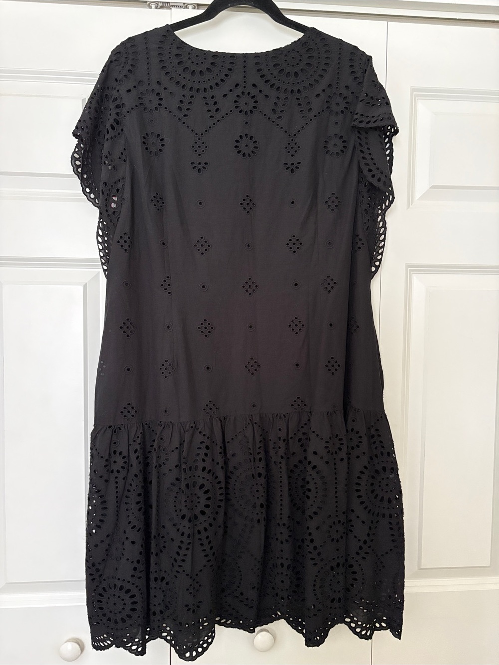 Chico's Black Cotton Eyelet Tunic Dress - Picture 4 of 6